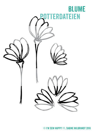 Plotterdatei - "Blume handgezeichnet" - I'm sew happy