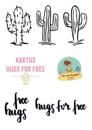 Plotterdatei - "Kaktus free hugs" - I'm sew happy