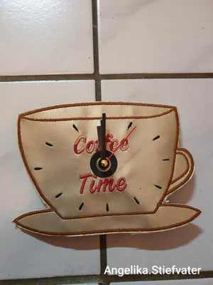 Stickdatei - "ITH Uhr Coffee-Time 20x28" - Stixxie