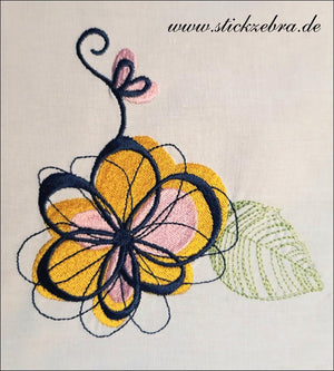 Stickdatei - "Blumenset" - Stickzebra