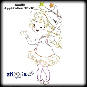 Stickdatei - "Hexe Halloween Doodle 13x18" - 17-tlg. - Stixxie