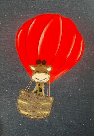 Stickdatei - "Giraffe mit Luftballon 13x18 Doodle"- Krullenbol