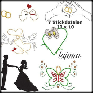 Stickdatei - "ITH Hochzeit Liebe Set 10×10" - Stixxie