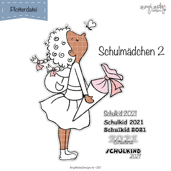 Plotterdatei - "Schulmädchen 2" - Birgit Boley Designs