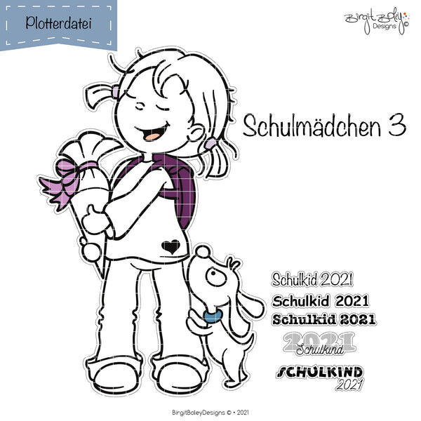 Plotterdatei - "Schulmädchen 3" - Birgit Boley Designs