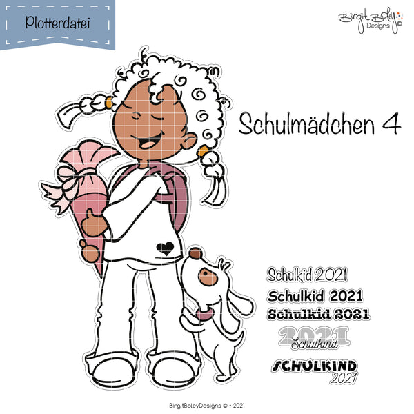 Plotterdatei - "Schulmädchen 4" - Birgit Boley Designs