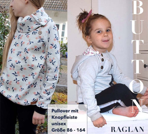 eBook - "BUTTON RAGLAN Kids" - Pullover - Sara & Julez