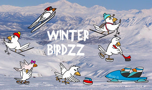 Plotterdatei - "Cool Winter Birdzz - Skispringen - Daddy2Design - Glückpunkt.