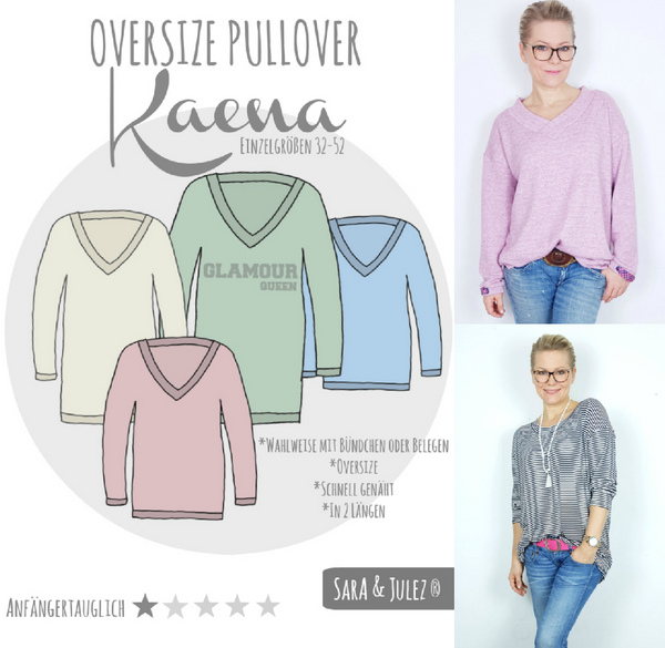 eBook - "Kaena" - Oversize-Pullover - Sara & Julez - Glückpunkt.