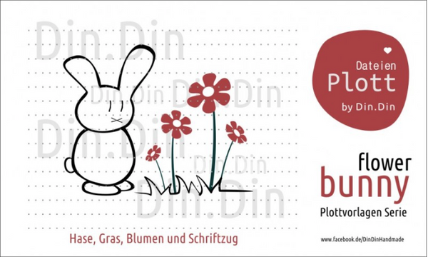 Plotterdatei - "Bunny Flower" - Din Din Handmade