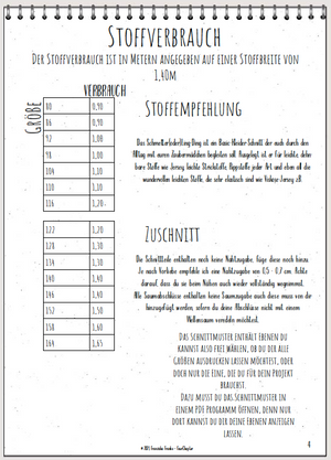Kombi-eBook - "Das wuselige Schmetterling-Ding Kombischnittmuster" - Kleid, Tunika & Latzkleid - Four Chapter