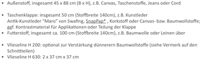 eBook - "Herrentasche Bjarne" - Frau Fadenschein - Glückpunkt.