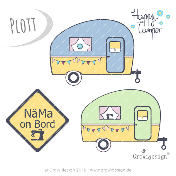 Plotterdatei - "Campliebe Wohnwagen" - Campen, Camping, Wohnmobil, Urlaub - GroWidesign - Glückpunkt.
