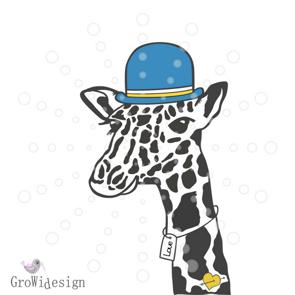 Plotterdatei - "coole Giraffe" - GroWidesign - Glückpunkt.