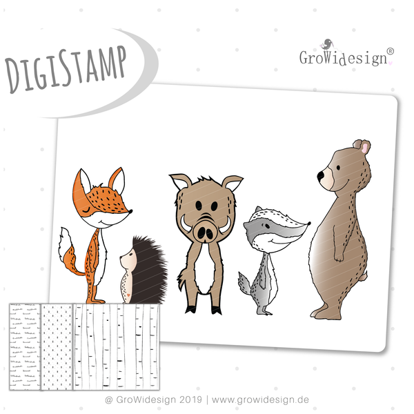 DigiStamp - "Waldfreunde Megapack" - GroWidesign - Glückpunkt.
