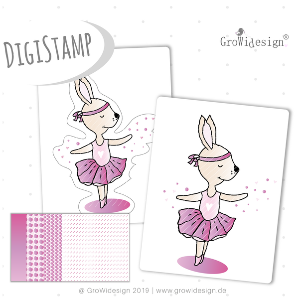 DigiStamp - "BallerinaBUNNY" - GroWidesign - Glückpunkt.