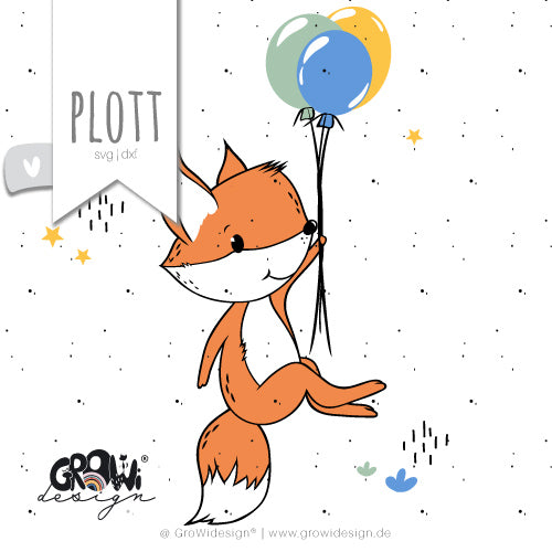 Plotterdatei - "Fuchs Luftballon" - GroWidesign