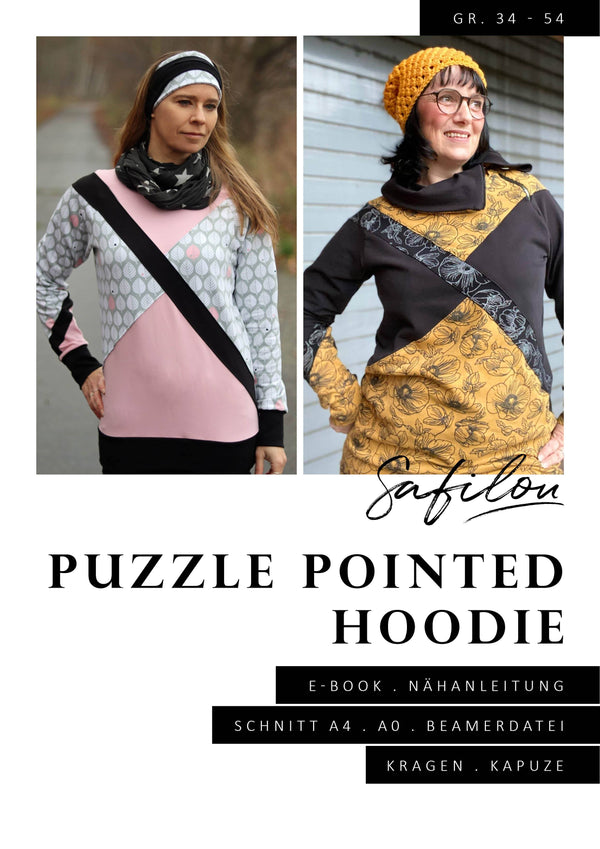 eBook - "Puzzle Pointed Hoodie" - Pullover - Safilou