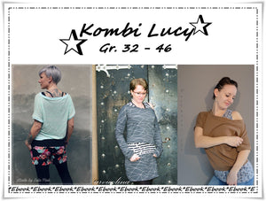 Kombi-eBook - Shirt & Top "Lucy" - Damen - Nähen - Tanktop - Oversize-Shirt - Oversizeshirt - Lagenlook - Frau Ninchen - Glückpunkt.