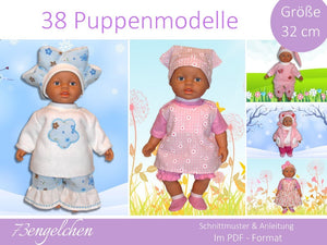 eBook - "38 Puppenmodelle / Gr. 32 cm" - 73engelchen - Glückpunkt. Shop
