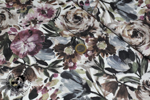leichter Canvas/Baumwolle - "Purple Romance" - Blumen