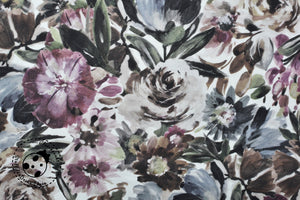 leichter Canvas/Baumwolle - "Purple Romance" - Blumen
