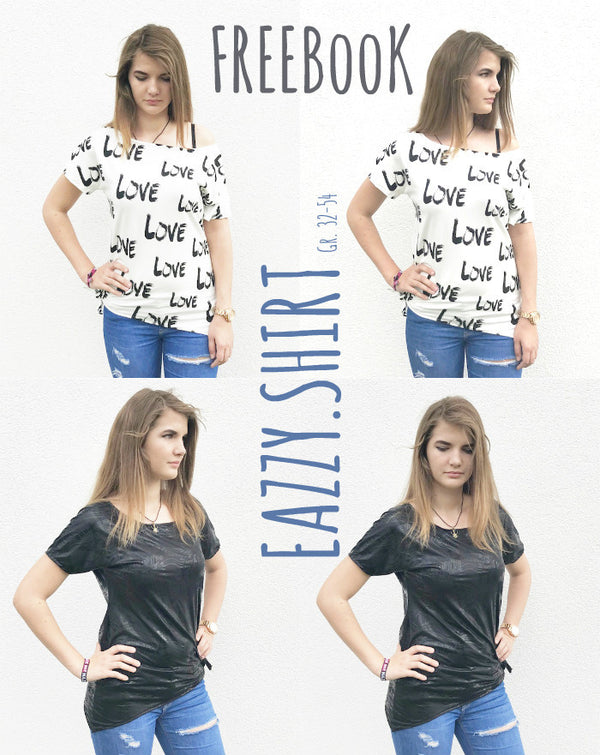 Freebook - "# 50 Eazzy Shirt" - Shirt - Nähen - Damen - Sara & Julez - Ratz-Fatz-Shirt - schnell genäht - Glückpunkt.