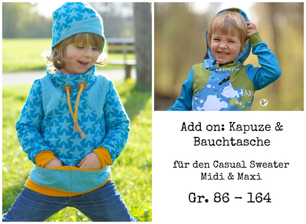 eBook - "Kapuze & Bauchtasche für Casual Sweater" -  Schneiderline - Glückpunkt