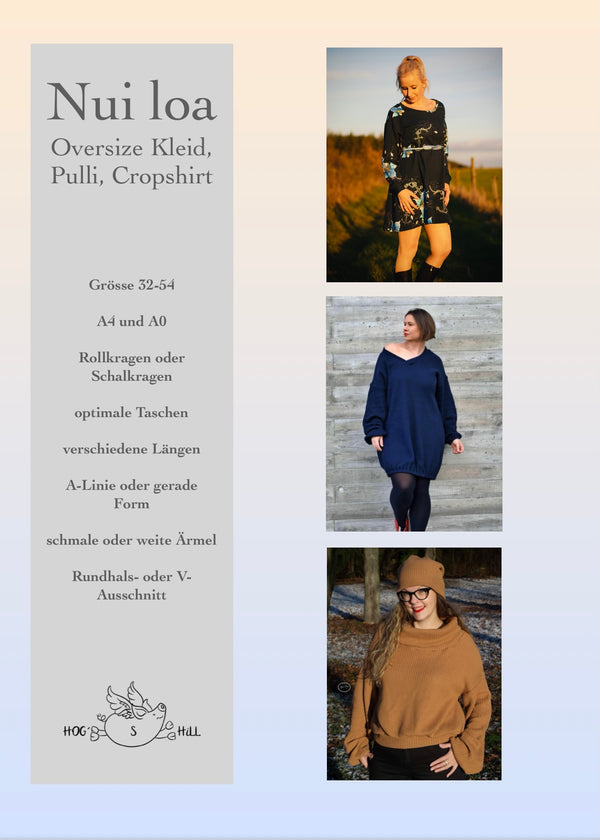eBook - "Nui loa" - Oversize Kleid, Pulli, Cropshirt - Hog‘s Hill