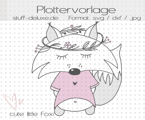 Plotterdatei - "cute little Foxi Fuchs" - Stuff-Deluxe - Glückpunkt.