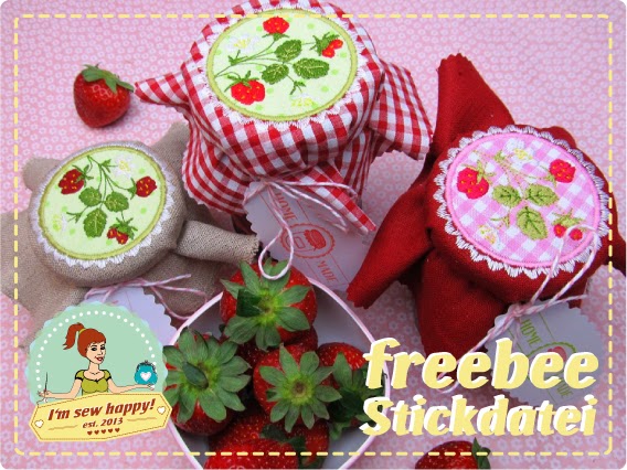 Stickdatei - "Erdbeere Glashauben" - I'm sew happy
