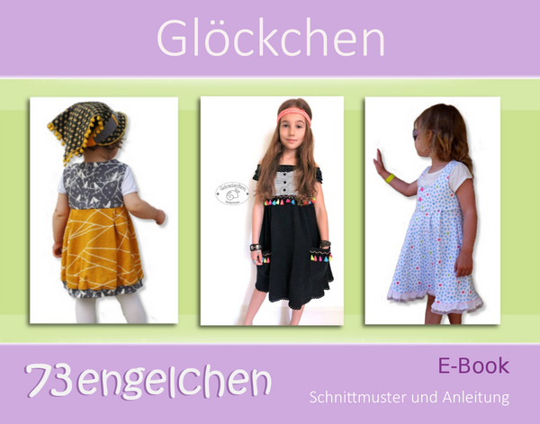 eBook - "Glöckchen" - Kleid - 73Engelchen - großer Ausschnitt - Knopfleiste - Drehkleid - Sommerkleid - Nähen - Kinder - Mädchen - Glückpunkt.