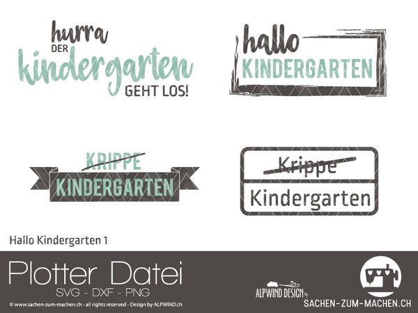 Plotterdatei -"Hallo Kindergarten No. 1" - Alpwind
