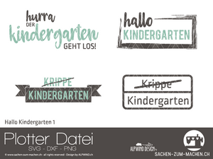 Plotterdatei -"Hallo Kindergarten No. 1" - Alpwind