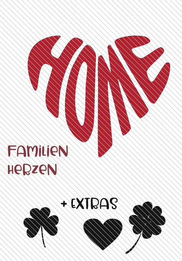 Plotterdatei - "Home - Familien Herzen" - Daddy2Design - Glückpunkt.