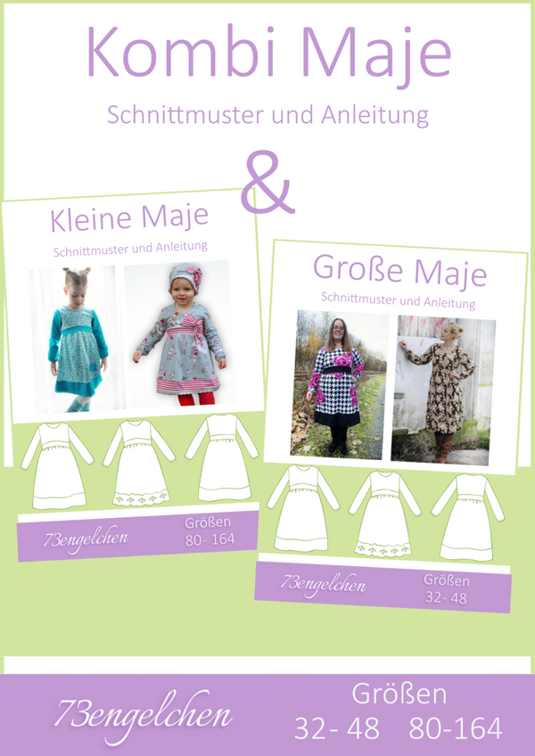 Kombi-eBook - "Kleine & Große Maje" - Jerseykleid - 73engelchen