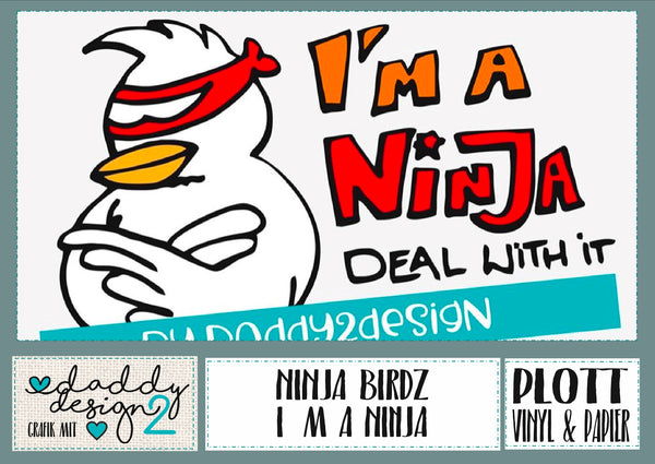 Plotterdatei - "Ninja Bird" - Daddy2Design - Glückpunkt.