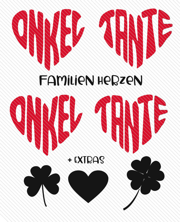 Plotterdatei - "Tante & Onkel - Familien Herzen" - Daddy2Design - Glückpunkt.