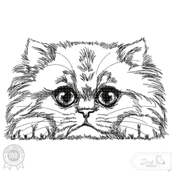 Stickdatei - "Katze Doodle"- Stickzebra