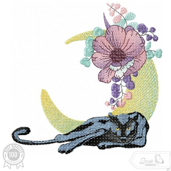 Stickdatei - "Traumhafter Panther"- Stickzebra