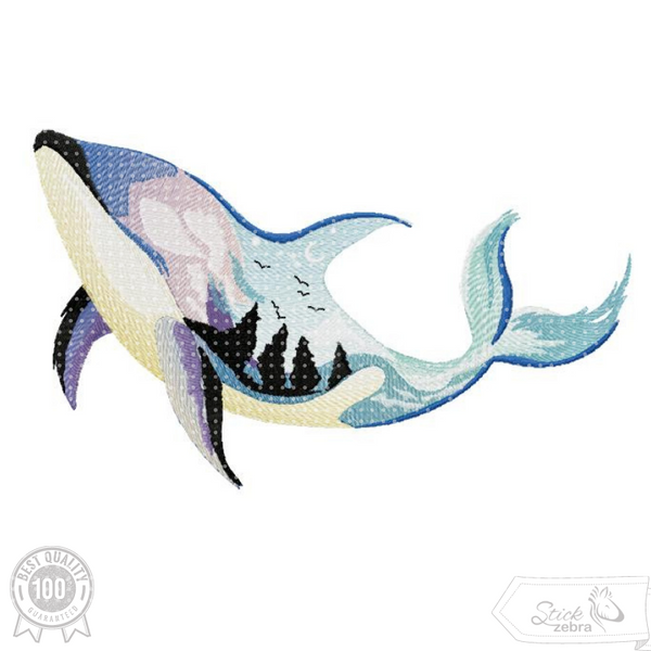 Stickdatei - "Zauberhafter Wal"- Stickzebra