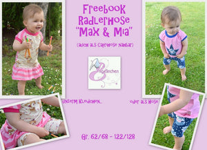 Freebook - "Max & Mia" - Hosen - Radlerhosen - Caprihosen -  Nähen - Kinder - Baby - Schnittmuster - Engelinchen Design
