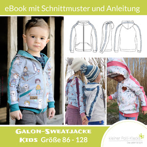 eBook - "Galon-Sweatjacke Kids" - Sweatjacke -  Kleiner Polli-Klecks