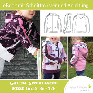 eBook - "Galon-Sweatjacke Kids" - Sweatjacke -  Kleiner Polli-Klecks