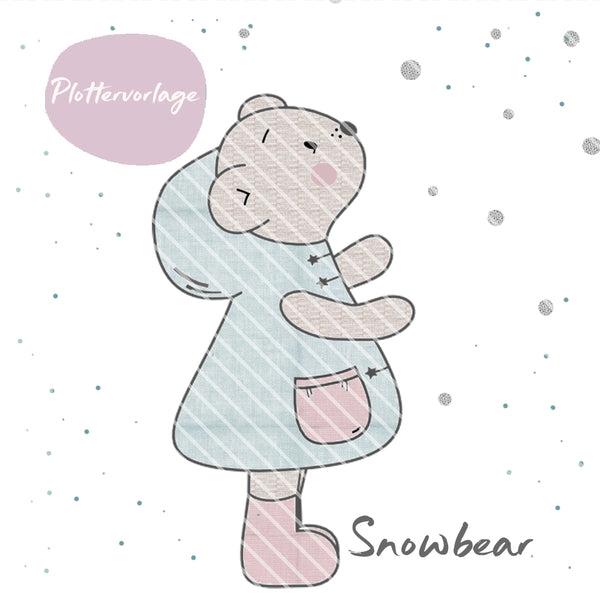 Plotterdatei - "Snowbear Bär Schneeflocken" - Stuff-Deluxe - Glückpunkt.