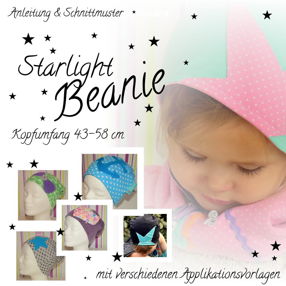 eBook - Starlight Beanie - Kinder - Nähen - Schnittmuster - Beanie - Mütze - Engelinchen Design - Glückpunkt.