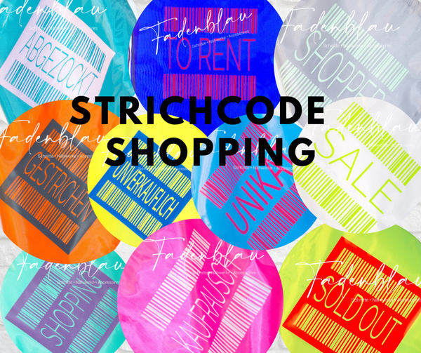 Plotterdatei - "Strichcode - Shopping Kombi Vol.1 + Vol.2" - Fadenblau