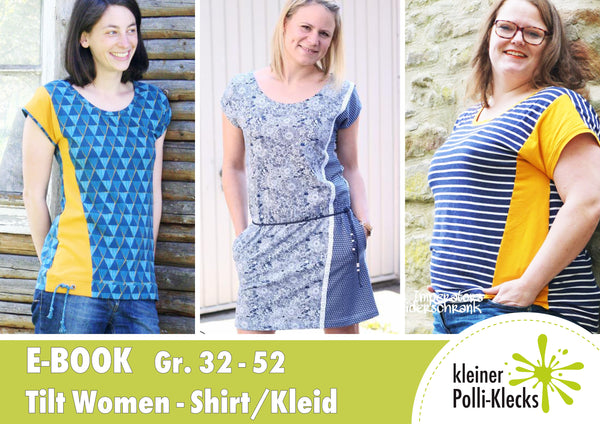 Nähen - Damen - TILT - Shirt - Kleid - Tunika - Teilung - Kleiner Polli Klecks - Glückpunkt.