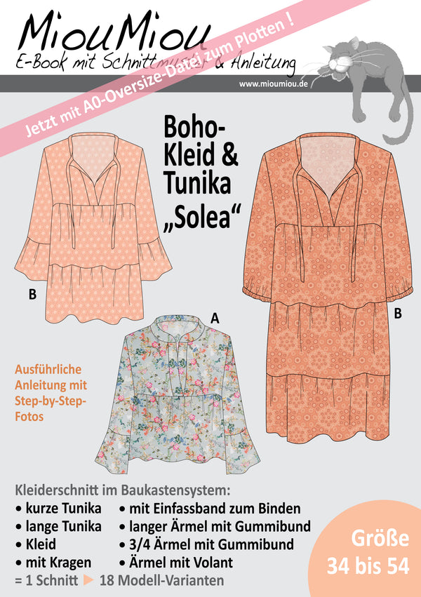 eBook - "Boho Kleid und Tunika Solea" - Miou Miou Schnittmuster
