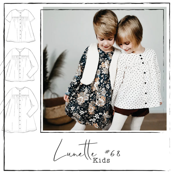 Bei diesem Angebot handelt es sich um das eBook "Lunette#68" von Lemel Design.  Das Schnittmuster Lunette #68 ist ein süßer Schnitt für eine Bluse oder ein Kleid für die Größen 80 - 164. Bluse - Nähen - Kinder - Kleid - Glückpunkt. 